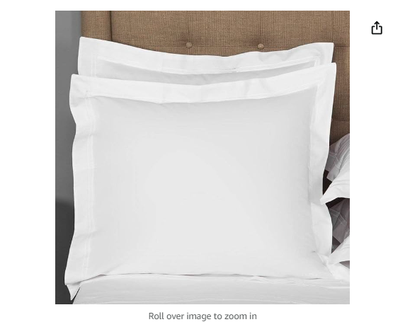 Read more about the article Real 600 Thread Count 100% Natural Cotton Pack of Two Euro 26 x 26 Pillow Shams Cushion Cover