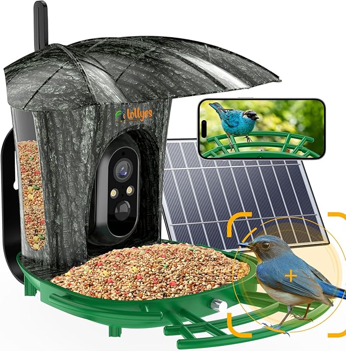 Read more about the article Smart Bird Feeder with Camera+7W Solar Panel,180°Wide View 1080P Auto Capture Bird Video&Motion Detection,AI Identify 11000+ Birds,Bird Feeder Camera Ideal Present for Bird Lover(Tree Pattern)