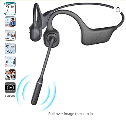 Read more about the article Bone Conduction Headphones with Mic, Open-Ear Bluetooth Headphones with Noise-Canceling Boom Microphone, Wireless Headset Stereo for Meeting, Driving, Home, Online Class