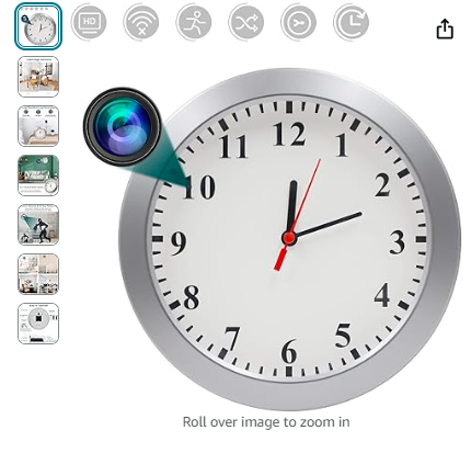 Read more about the article Hidden Camera Clock, 1080P HD Security Spy Camera with Motion Detection Loop Recording, Indoor Mini Camera Wall Clock for Home Office Nanny