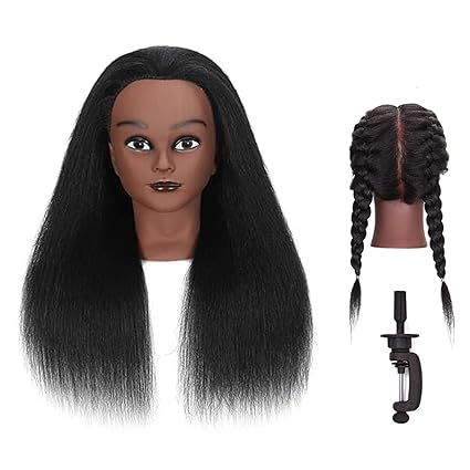 Read more about the article 16 Inch 100% Real Hair Mannequin Head Training Head Manikin Cosmetology Doll Head for Hairdresser Practice Braiding Hair Styling with Clamp stand (16 -Inch)