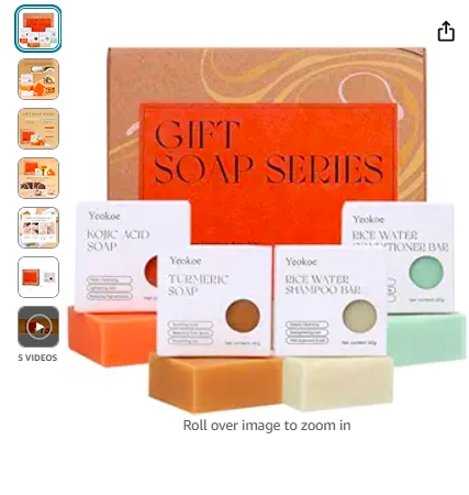 Read more about the article Travel Gifts Turmeric Soap Bar and Rice Water Shampoo Bar, Conditioner bar,Kojic acid bar 4 bars for Body,Face and Hair,Deep Cleansing,Travel Toiletries,Gifts For Women