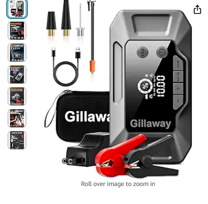 Read more about the article Q11 4500A Car Jump Starter with Air Compressor Combo 150PSI, Portable Car Battery Jump Starter Battery Pack (10L Gas/8.0L Diesel), Car Battery QC 3.0 Charger Power Bank Jump Starter Tire Inflator