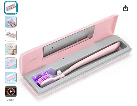 Read more about the article YourMate Toothbrush Sanitizer Case Travel Toothbrush Covers Case for Houshold and Traveling Power by AA Battery or USB-C Pink