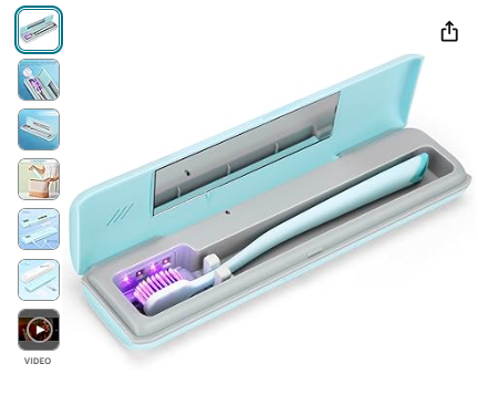 Read more about the article YourMate UVC Toothbrush Case Travel Toothbrush Covers Case for Houshold and Traveling Power by AA Battery or USB-C Blue