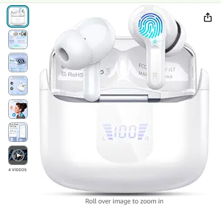 Read more about the article Wireless Earbuds, Bluetooth 5.3 Headphones 2024 Wireless Headphones in Ear, 4 ENC Noise Cancelling Mic Ear buds, 40H Deep Bass Wireless Earphones IP7 Waterproof Bluetooth Earphones USB-C, LED Display