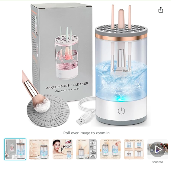 Read more about the article Electric Makeup Brush Cleaner, Quick Efficient Machine for Deep Cleaning All Types of Brushes, Portable Compact Design for Travel Home Use, for Makeup Lovers & Professionals – White