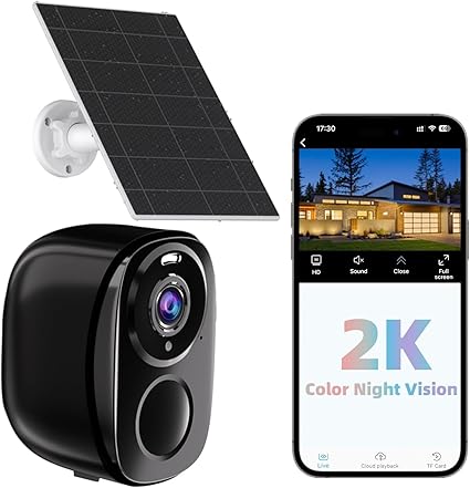 Read more about the article Security Cameras Wireless Outdoor, Battery Powered Security Cameras with IP65 Waterproof, Two-Way Audio, Color Night Vision, No Subscription WiFi Security Camera Suitable for Alexa