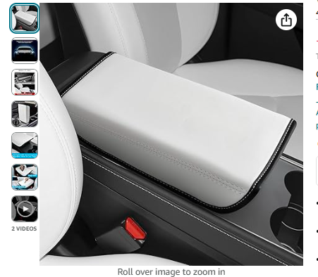 Read more about the article frani Armrest Cover White Compatible with Tesla Model 3/Y 2017-2024,Leather Center Console Cover for Model 3 and Model Y Interior Accessories White