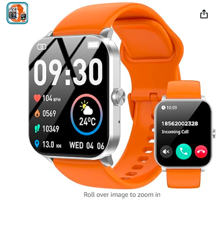 Read more about the article Smart Watch for Men Women Answer/Make Calls and Message Reminder, Fitness Watch 1.85″ HD Touch Screen, 120+ Sports Modes/Heart Rate/Sleep Monitor, Activity Trackers for iOS/Android (Orange)