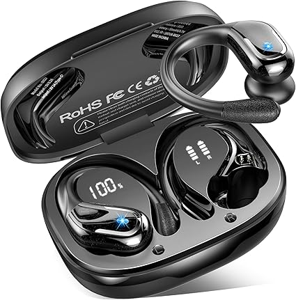 Read more about the article Wireless Earbuds Sport, Bluetooth 5.4 Headphones 2024 Bluetooth Earbuds with 75Hrs Stereo, 4 ENC Mic, Over-Ear Buds with Earhooks Noise Canceling Earphones , IP7 Waterproof Headset for Workout/Running