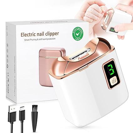 Read more about the article Electric Nail Clipper with LED Light, USB Rechargeable Nail Trimmer, 3-Speed Fingernail Manicure for Baby, Kids, Seniors, and Adults – Perfect for Elderly Nail Care, White