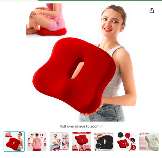 Read more about the article Fashionable Women’s cushion17.7 * 15.7 * 3.5inches, Ergonomic, Good Support Performance, Suitable for sedentary Office Crowd，Memory Foam Cushion for Office/Home Chair/Car Seat (Rose red)