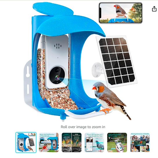 Read more about the article Smart Bird Feeder with Camera,1296P HD AI Identify Wild Bird Watching Camera, Auto Capture Bird Videos & Motion Detection,Bird Camera Gift for Bird Lover (2.4G HZ WiFi)