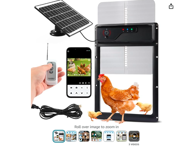 Read more about the article Automatic Chicken Coop Door Solar Powered USB Charging, Battery Operated, HD1080P Camera, Auto Pet Door Opener with Timer, Remote & APP Control, Anti-Pinch, Alarm Drive 4 Modes (Lift Door)