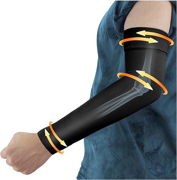 Read more about the article Lymphedema Medical Compression Arm Sleeve for Men Women, 20-30 mmHg Graduated Compression Full Arm Support with Silicone Band, Long Circulation Pressure Arm Brace for Arthritis, Bursitis, Edema