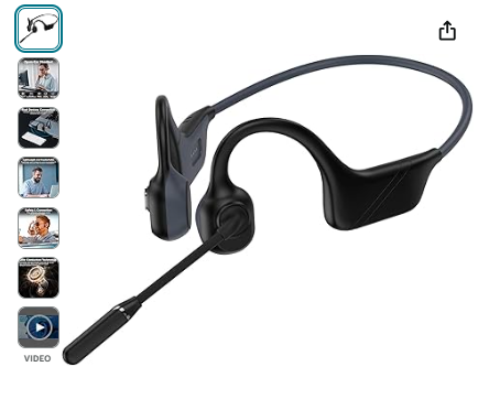 Read more about the article Wireless Bone Conduction Headphones, Earphones Bluetooth 5.3, Open-Ear Headphones with Noise-Canceling Rotated Boom Microphone, Bluetooth Headset Sweatproof Earphones for Working, Running, Driving