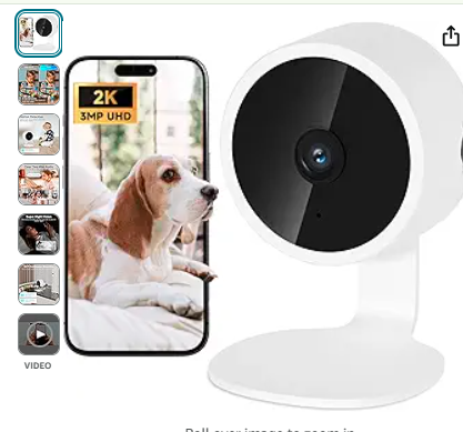 Read more about the article 2K 3MP Home Security Camera, 2.4G WiFi Indoor Surveillance Cameras for Pet Cat Dog Cam, Baby Monitor with Phone App, Night Vision, 2-Way Audio, Motion Detection, SD/Cloud Storage, Works with Tuya