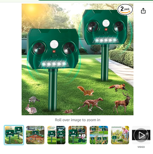 Read more about the article 2 Pack Cat Deterrent for Yard, Indoor & Outdoor Ultrasonic Cat Deterrent Outdoor Solar Power with Flashing Lights, Motion Sensor Alarm for Garden, Farm, Yard