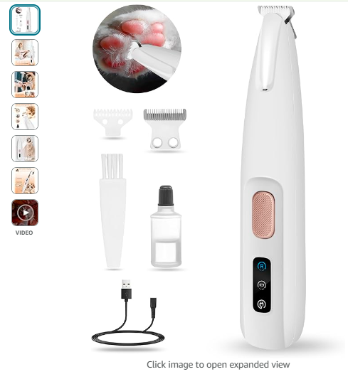 Read more about the article Saffory Paw Trimmer with LED Light, Ultra-Low Noise Saffory Dog Paw Trimmer Grooming Kit with Replacement Blades, Waterproof Pet Hair Clippers for Small Dogs Cats Paws, Eyes, Ears, Face, Rump