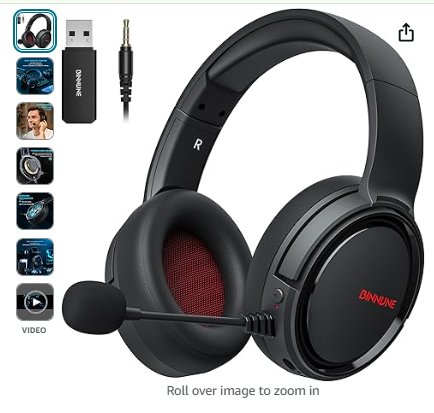 Read more about the article BINNUNE 2.4GHz Wireless Gaming Headset for PS5 PS4 PC,NS, Bluetooth 5.2 USB Gamer Headphones with Noise Canceling Microphone for Laptop Mobile Mac – ONLY 3.5mm Wired Mode for Xbox Series – Red