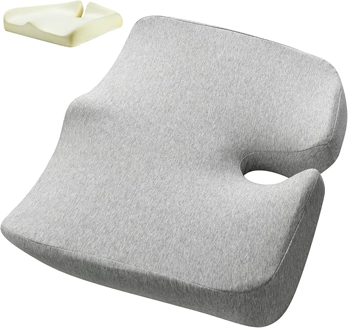 Read more about the article Extra Large Memory Seat Cushion, Multifunctional for Office or Driving Use, Premium Quality and Durability,Comfortable(21.5 * 17.7 * 4 inches) (Light Gray)