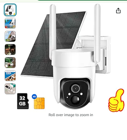 Read more about the article 4G LTE Cellular Security Camera Includes SD&SIM Card(Verizon/AT&T/T-Mobile), 2K Solar Outdoor Cam Wireless Without WiFi Needed,Live View, Color Night Vision, Motion&Siren Alert, Playback