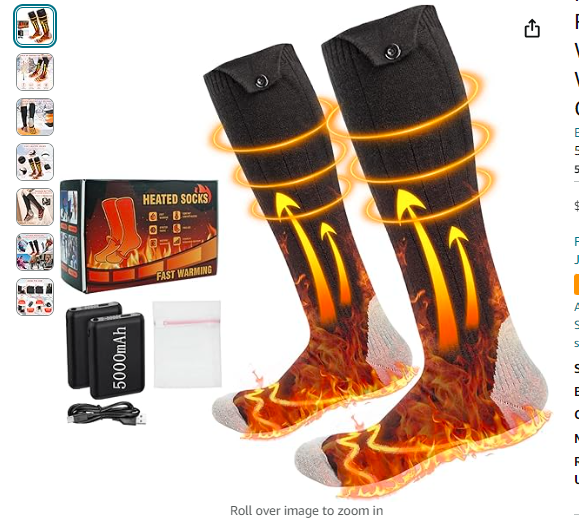 Read more about the article Heated Socks, Heated Socks for Women Men,4 Heat Adjustment,5000mAh Rechargeable Electric Heated Socks, Winter Warm Thermal Socks Unisex Foot Warmers for Skiing Hiking Riding Camping