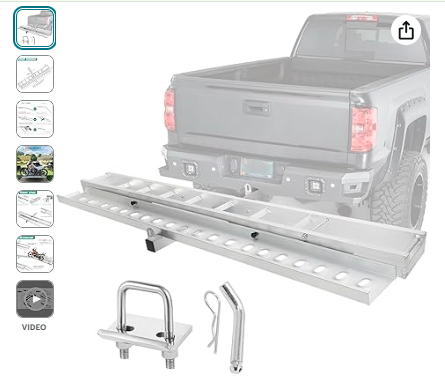 Read more about the article Motorcycle Hitch Carrier 500LBS, Lightweight Robust Aluminum Dirt Bike Hitch Carrier with 5.9FT Longest Ramp, Unique Ramp Lock and Hitch Tightener, Fits 2″ Receiver, 5.5″ Wide Tire