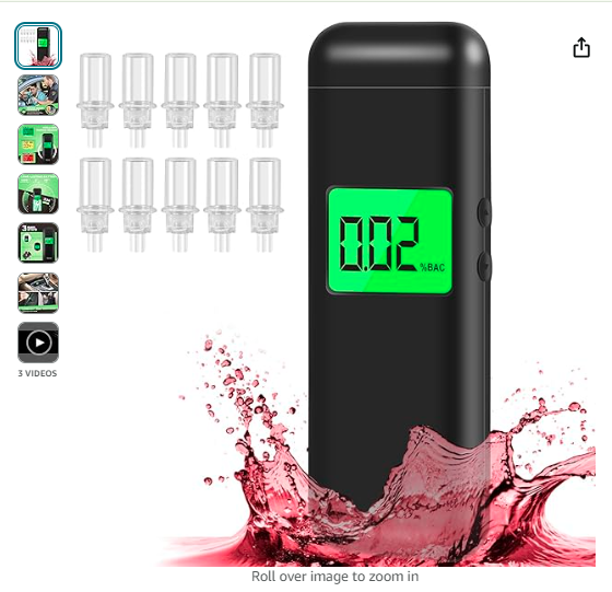 Read more about the article Vminno Breathalyzer, Professional-Grade Accuracy Rechargeable Breathalyzer for Alcohol, Personal Breath Breathalyzer Tester with Memory and Warning Function for Home Party Use (10 Mouthpieces)