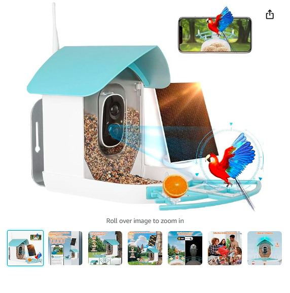 Read more about the article Bird Feeder with Camera – Smart Solar Powered Bird Feeder with 1080P FHD, Auto Motion Detect & Notify, AI Identify 10000+Bird Watching, Wireless Bird Camera Ideal Present for Bird Lover – Blue