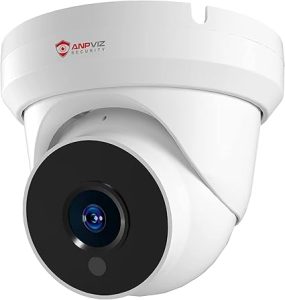 Anpviz 4MP PoE IP Turret Camera with Microphone/Audio, IP Security Camera Outdoor Indoor, Night Vision 50ft, Waterproof IP66, 108° Wide Angle 2.8mm Lens, 24/7 Recording, NDAA Compliant (U Series)