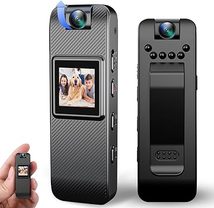 Read more about the article Body Camera, Portable Camera with Screen, Rotatable Lens Body Cam, Night Vision, Playback 1080P HD Pocket Camera for Law Enforcement, Vlog, Plog, Traveling, Camping, Cycling