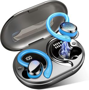 Rulefiss Wireless Earbuds Sport Bluetooth Headphones, Bluetooth 5.3 Earbuds with Immersive HiFi Stereo, 2024 New 48Hrs Wireless Ear Buds, ENC Mic, Over Ear Earhooks, IP7 Waterproof in Ear Earphones